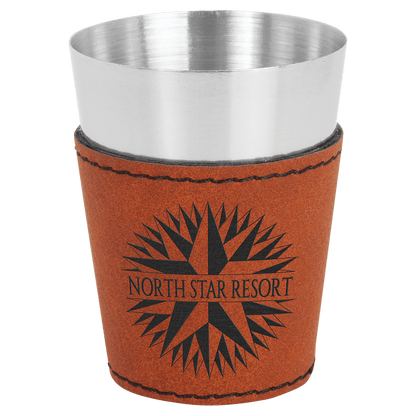 Shot Glass 2 oz. Leatherette & Stainless Steel