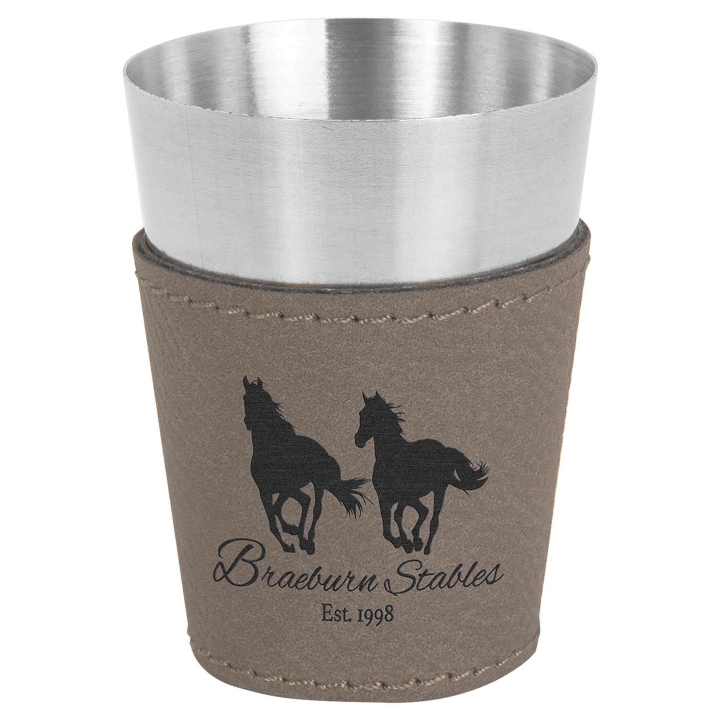 Shot Glass 2 oz. Leatherette & Stainless Steel