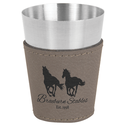 Shot Glass 2 oz. Leatherette & Stainless Steel