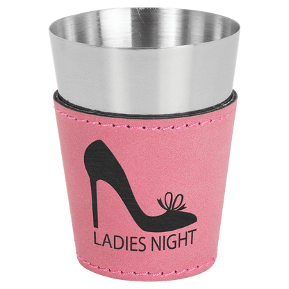 Shot Glass 2 oz. Leatherette & Stainless Steel