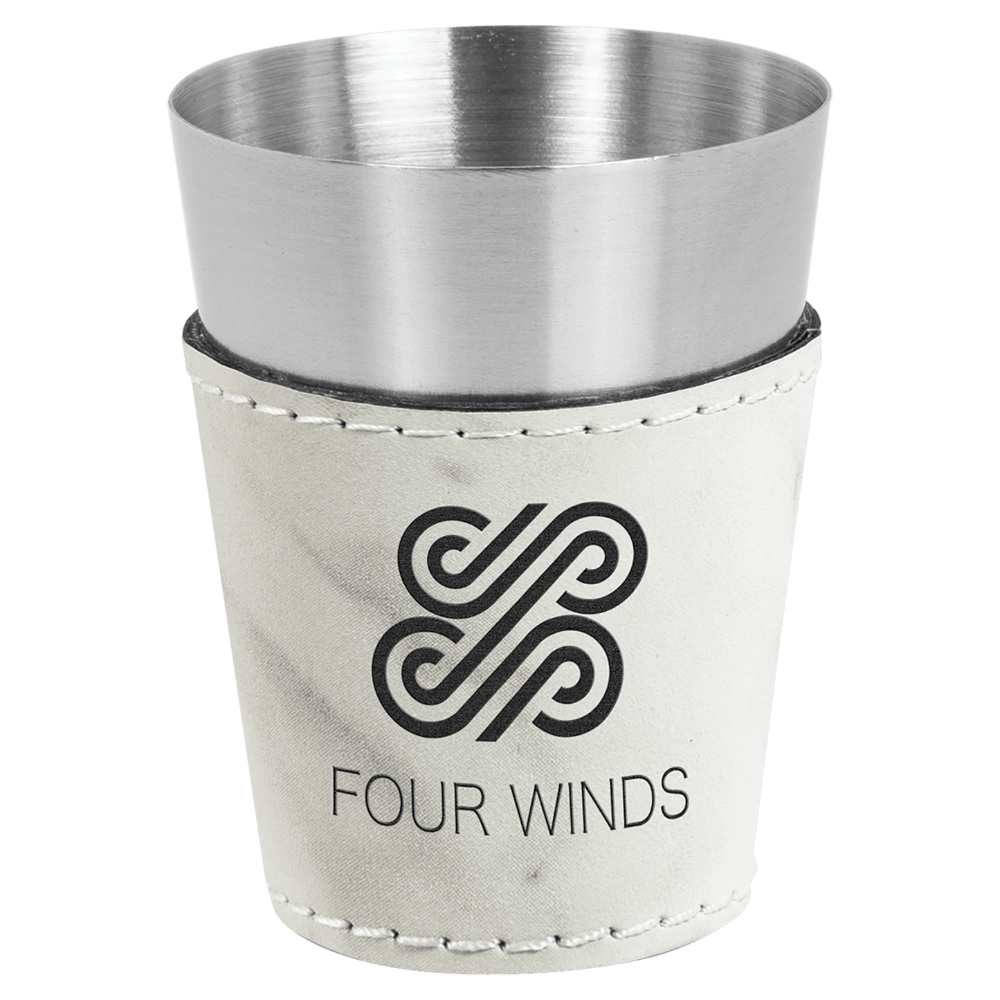 Shot Glass 2 oz. Leatherette & Stainless Steel