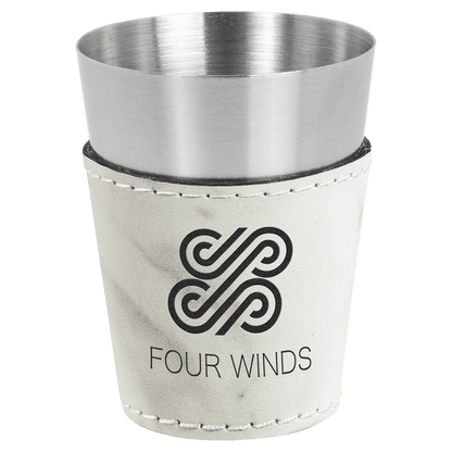 Shot Glass 2 oz. Leatherette & Stainless Steel