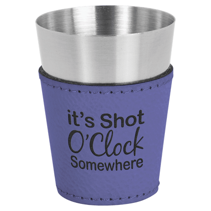 Shot Glass 2 oz. Leatherette & Stainless Steel