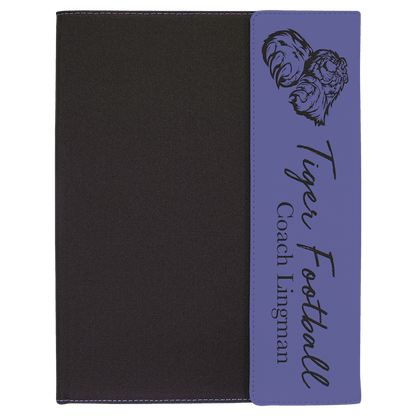 Purple Leatherette/Black Canvas Portfolio with Notepad