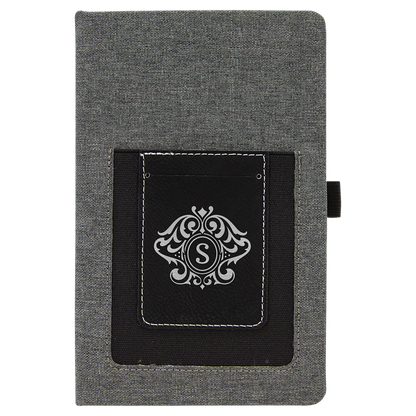 Leatherette Journal with Cell/Card Slot
