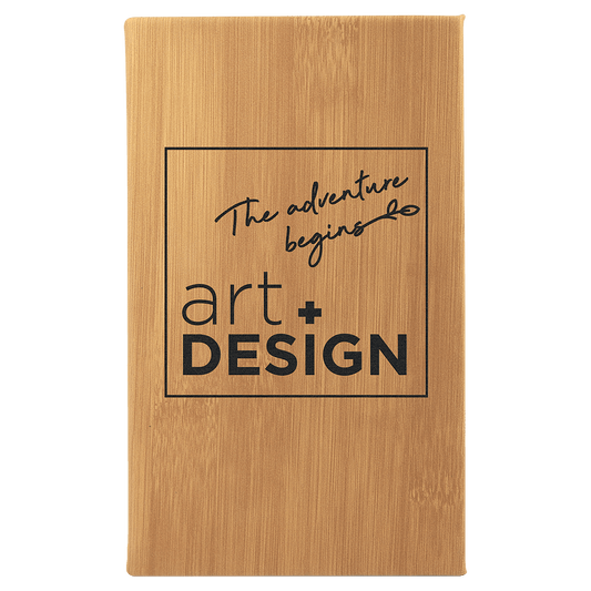 Bamboo Leatherette Sketch Book with Unlined Notepad
