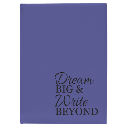Purple/Black Leatherette Journal with Lined Notepad