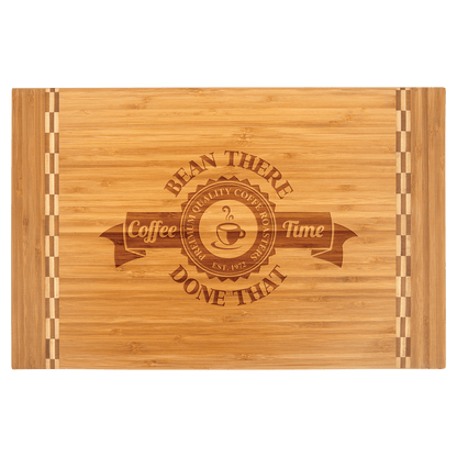 Bamboo Cutting Board with Butcher Block Inlay