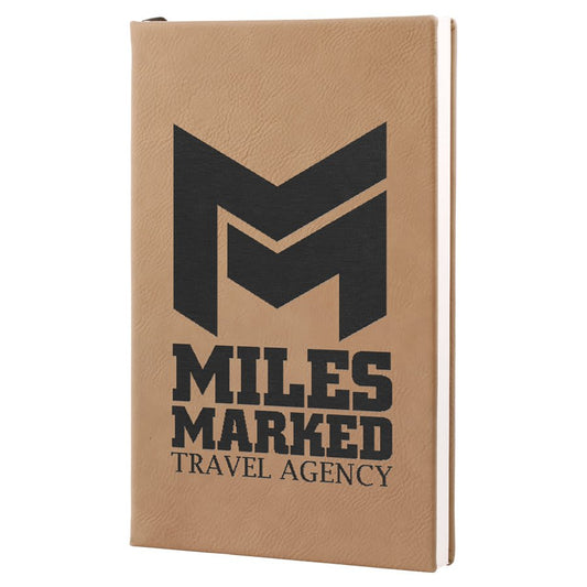 Light Brown Leatherette Journal with Lined Notepad