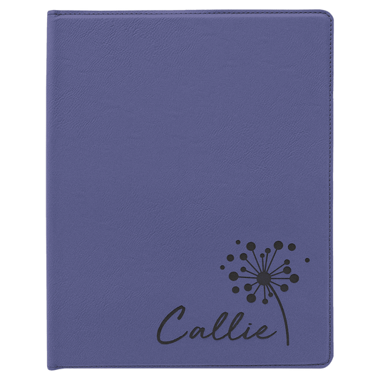 Purple Leatherette Portfolio with Notepad