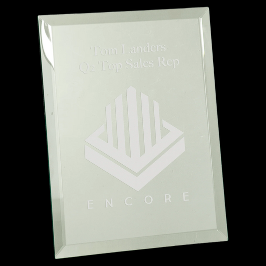 Clear Mirror Glass Plaque