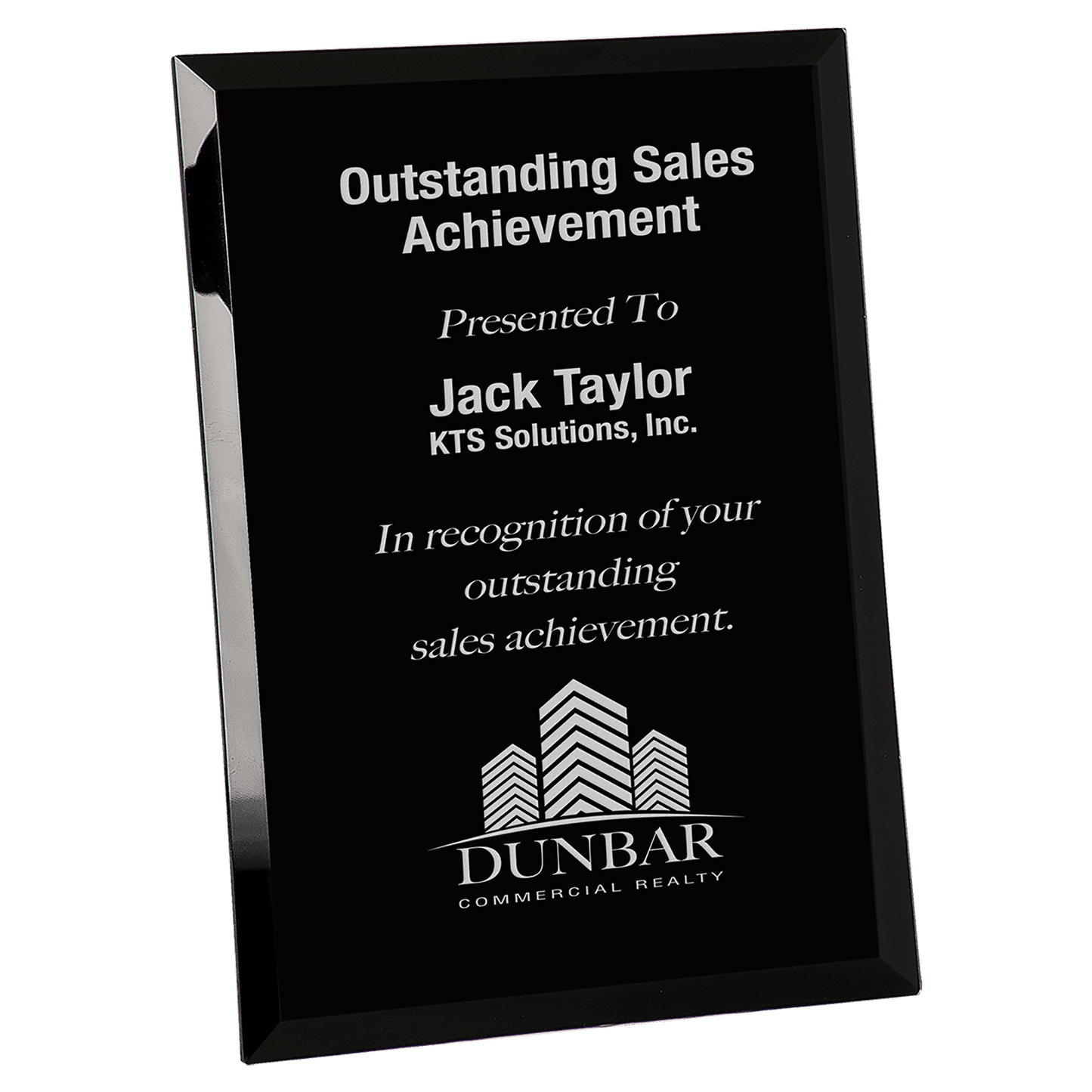 Black Glass Mirror Plaque