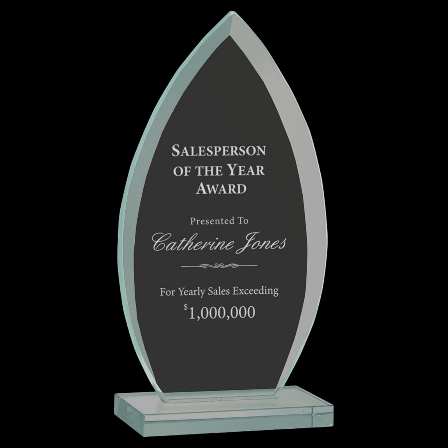 Oval Jade Glass Award