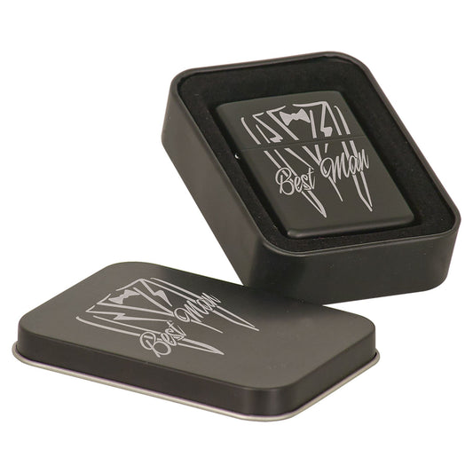 Matte Black Lighter In Black Tin