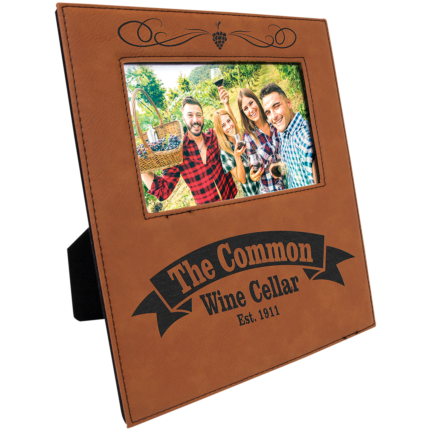 Leatherette Photo Frame 4" x 6" with Large Engraving Area