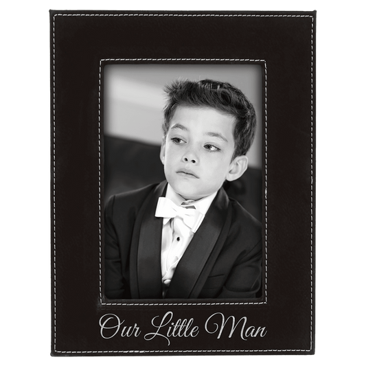 Black/Silver Leatherette Photo Frame