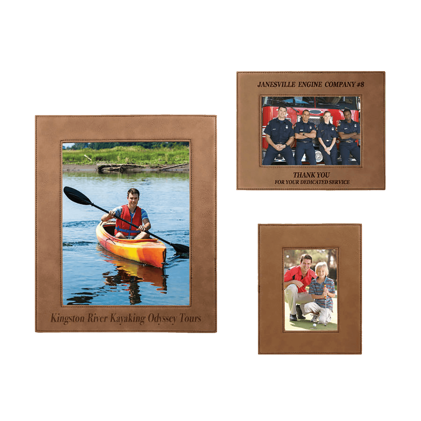 Dark Brown Leatherette Photo Frame