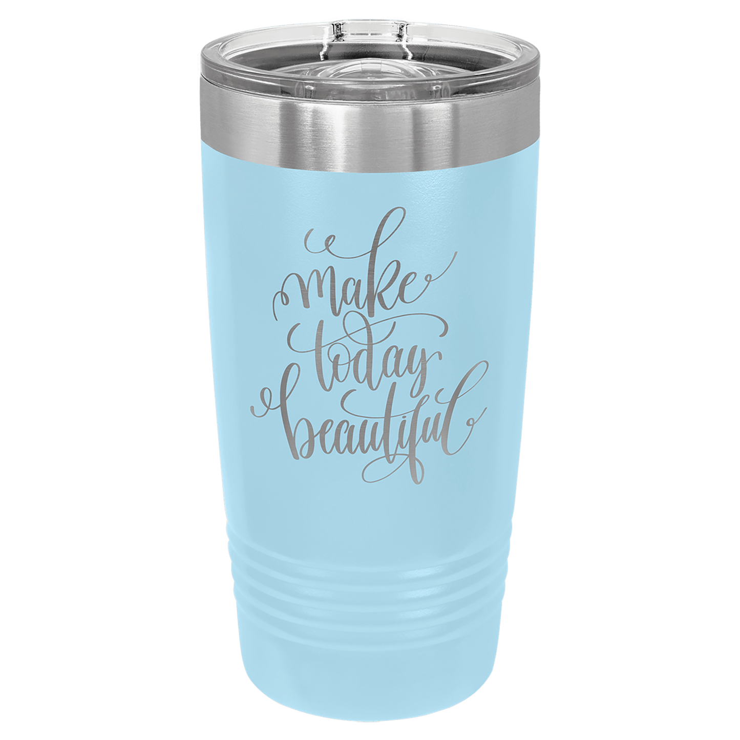 Polar Camel 20 oz. Ringneck Vacuum Insulated Tumbler with Slider Lid and Silver Ring
