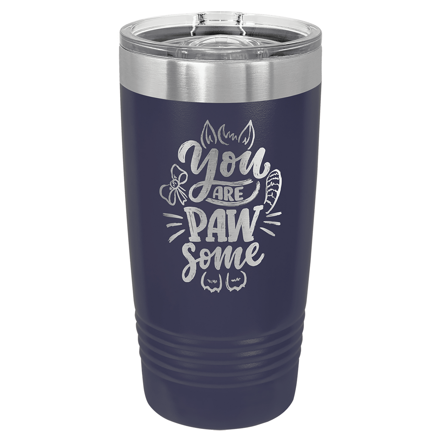 Polar Camel 20 oz. Ringneck Vacuum Insulated Tumbler with Slider Lid and Silver Ring