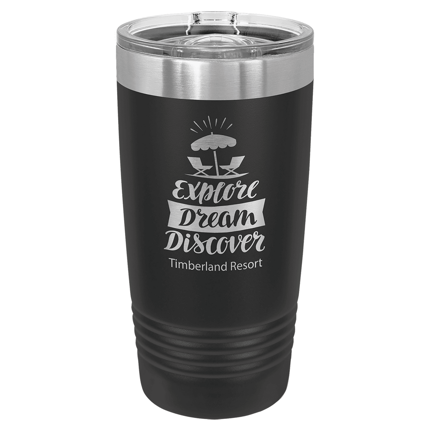 Polar Camel 20 oz. Ringneck Vacuum Insulated Tumbler with Slider Lid and Silver Ring