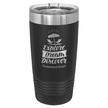Polar Camel 20 oz. Ringneck Vacuum Insulated Tumbler with Slider Lid and Silver Ring