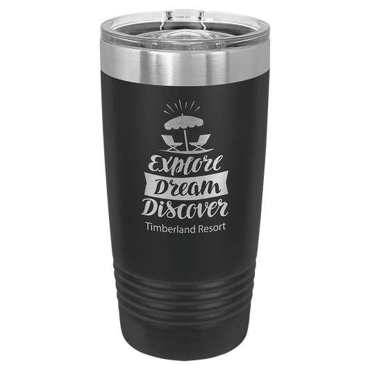 Polar Camel 20 oz. Ringneck Vacuum Insulated Tumbler with Slider Lid and Silver Ring