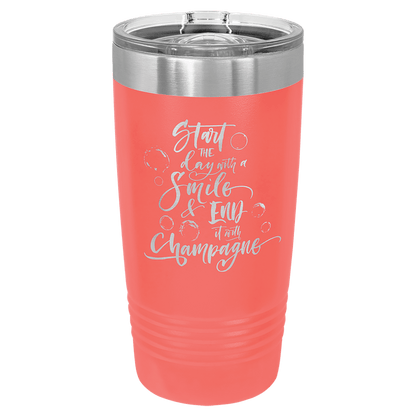 Polar Camel 20 oz. Ringneck Vacuum Insulated Tumbler with Slider Lid and Silver Ring