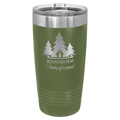Polar Camel 20 oz. Ringneck Vacuum Insulated Tumbler with Slider Lid and Silver Ring