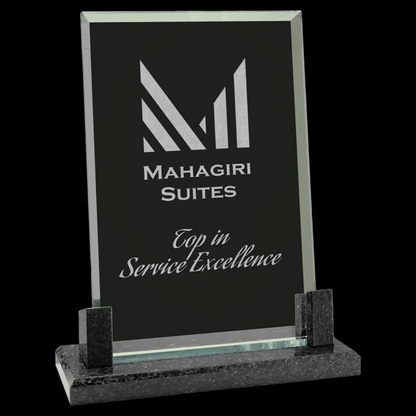 Rectangle Glass with Black Marble Base