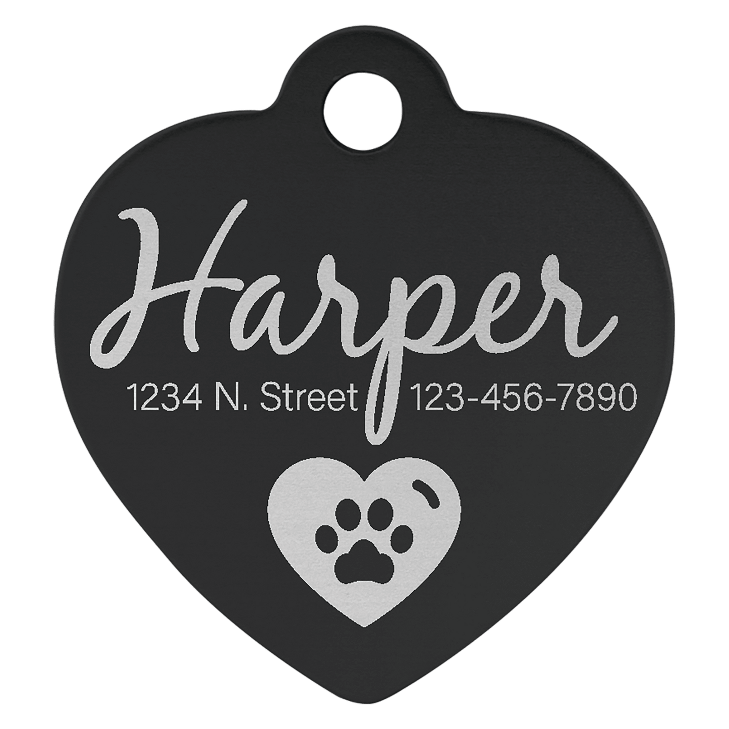 Anodized Aluminum Heart Pet Tag 1"