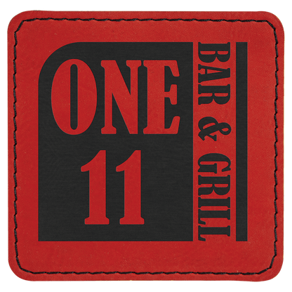 Square Leatherette Patch with Adhesive 3"