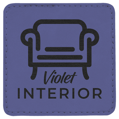 Square Leatherette Patch with Adhesive 3"