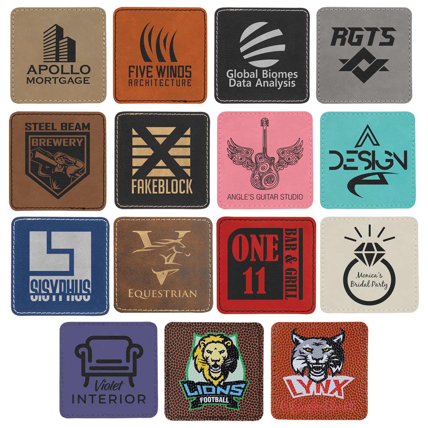 Square Leatherette Patch with Adhesive 3"