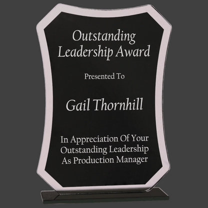 Black Rectangle Reflection Glass Award