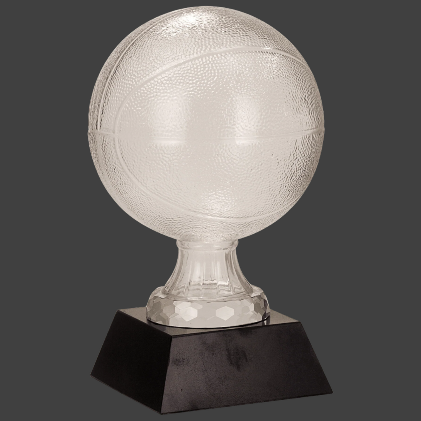Glass Basketball with Black Marble Base