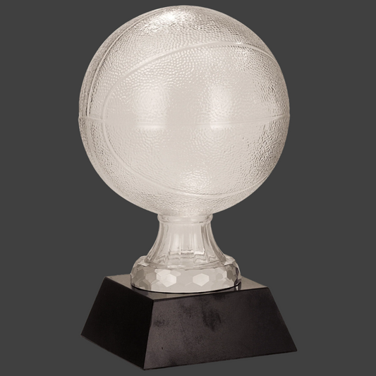 Glass Basketball with Black Marble Base