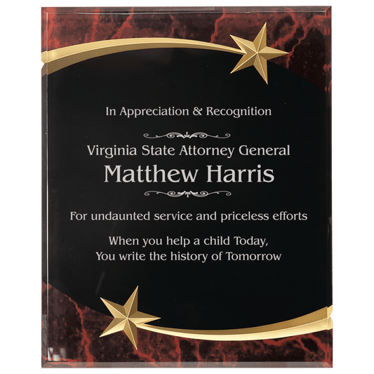 Red Marble Shooting Star Acrylic Plaque
