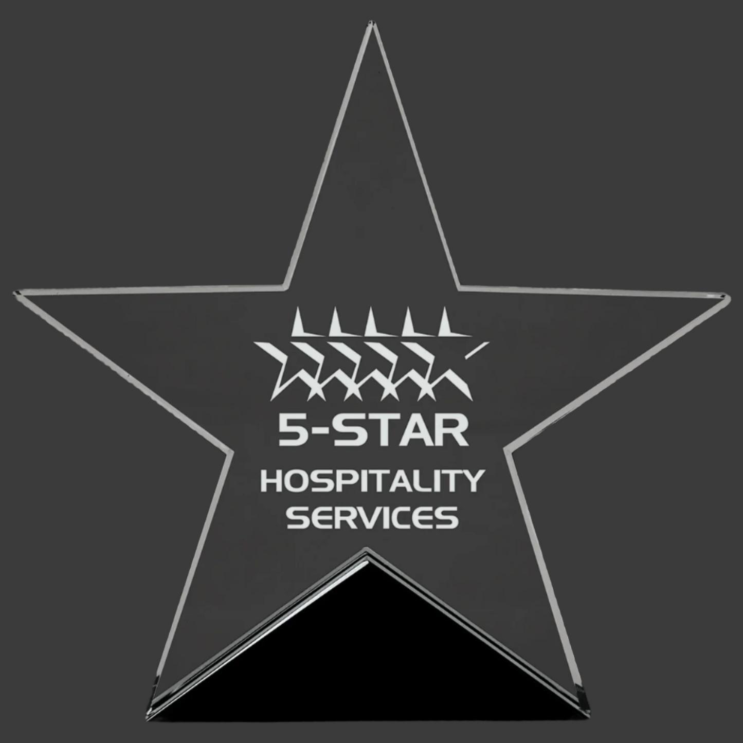 Clear Glass Star On Black Base