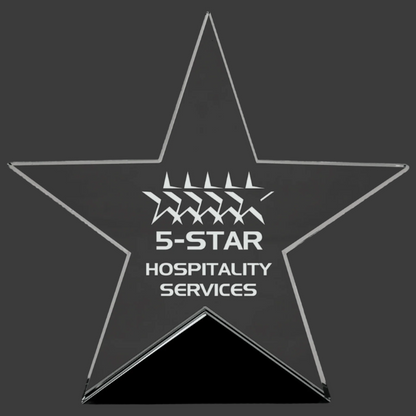 Clear Glass Star On Black Base