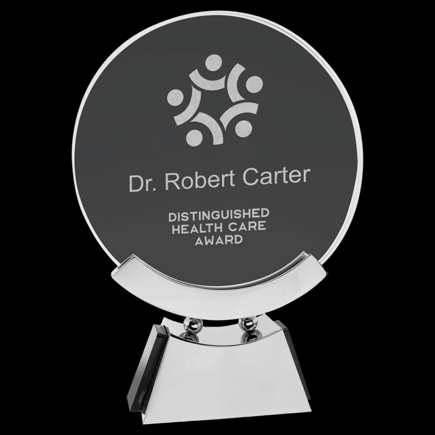 Round Voyager Glass with Silver/Black Base